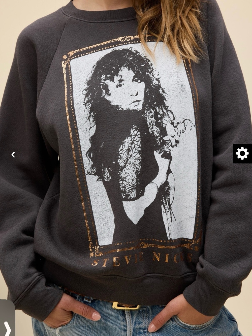 NWT STEVIE NICKS ORCHID BOUQUET VINTAGE RAGLAN SWEATSHIRT